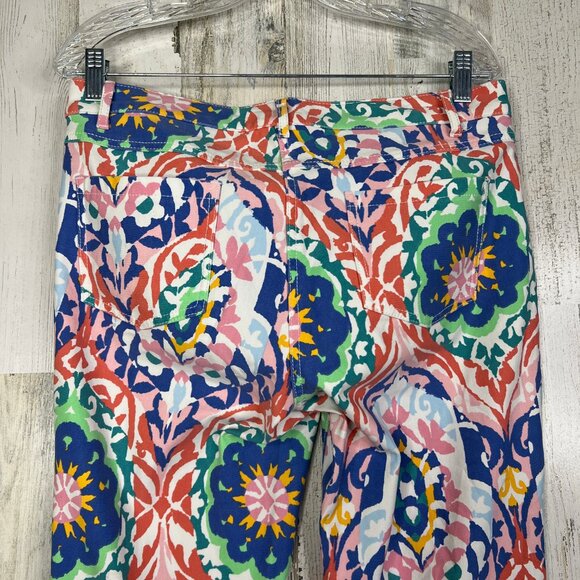 J. McLaughlin Pants Women 8 Zip Multicolor Floral Straight Pocket Jersey Stretch - Picture 5 of 15